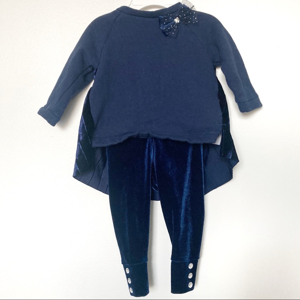 Carter’s faux velvet set navy/midnight blue